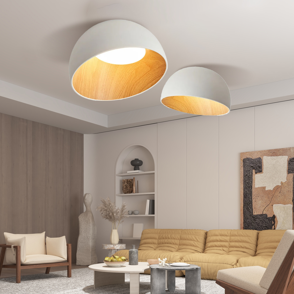 Bedroom Ceiling Light Oblique Wood Grain Japanese Style Lamp