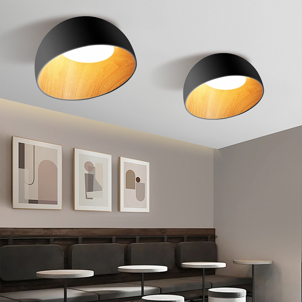 Bedroom Ceiling Light Oblique Wood Grain Japanese Style Lamp