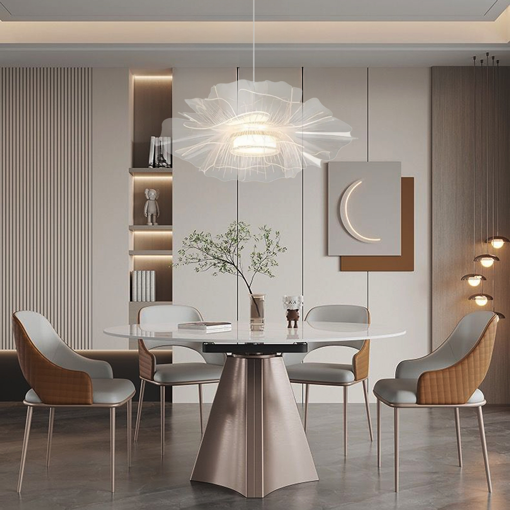 French Pendant Lights Multi-Layer Petal-Shaped Dining Room Bedroom Chandelier