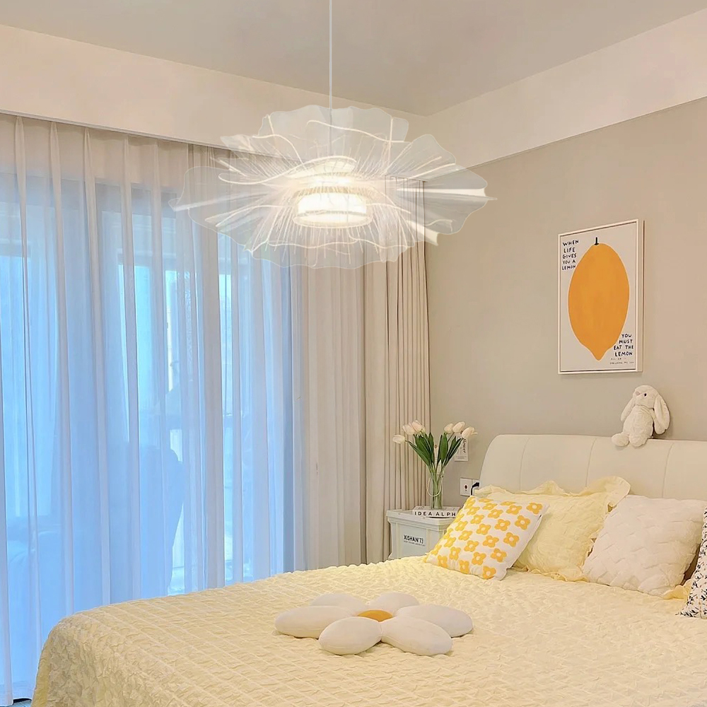 French Pendant Lights Multi-Layer Petal-Shaped Dining Room Bedroom Chandelier