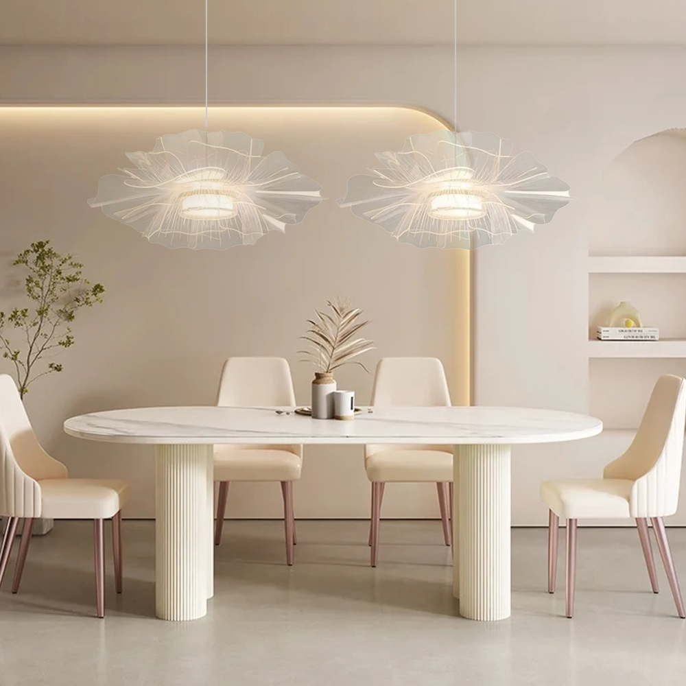 French Pendant Lights Multi-Layer Petal-Shaped Dining Room Bedroom Chandelier