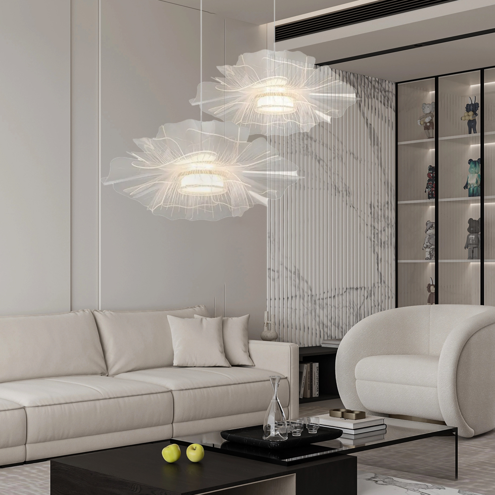 French Pendant Lights Multi-Layer Petal-Shaped Dining Room Bedroom Chandelier