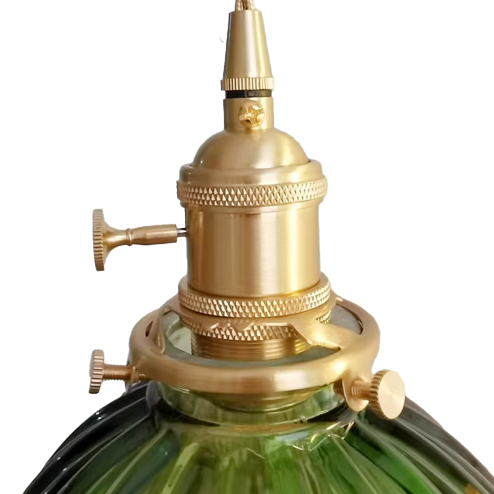 Vintage Green Glass Pendant Light Bedroom Bedside Small Chandelier