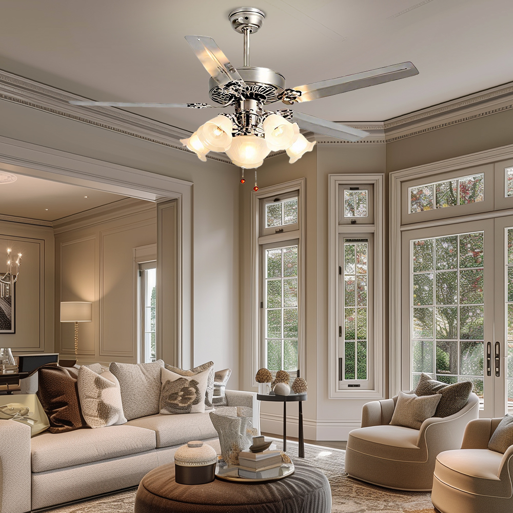 Nordic Living Room With Light Ceiling Fan Integrated High Wind Bedroom Lamp