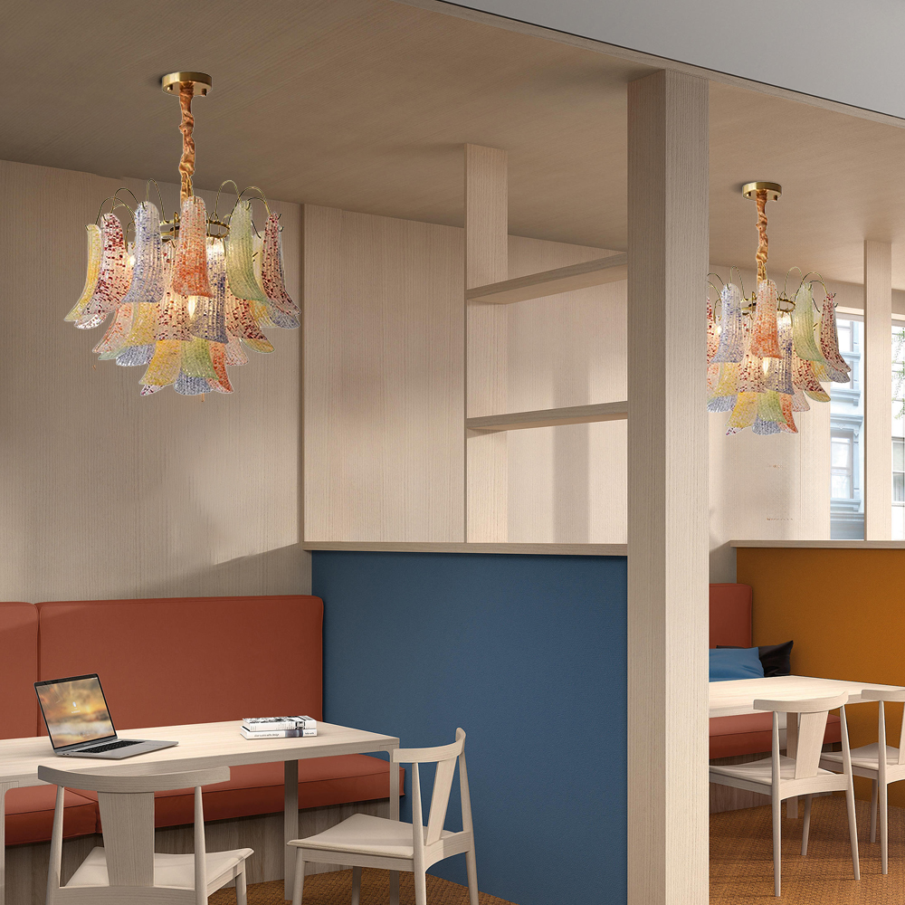 French Multi-layer Crystal Pendant Light Vintage Colorful Living Room Bedroom Chandelier