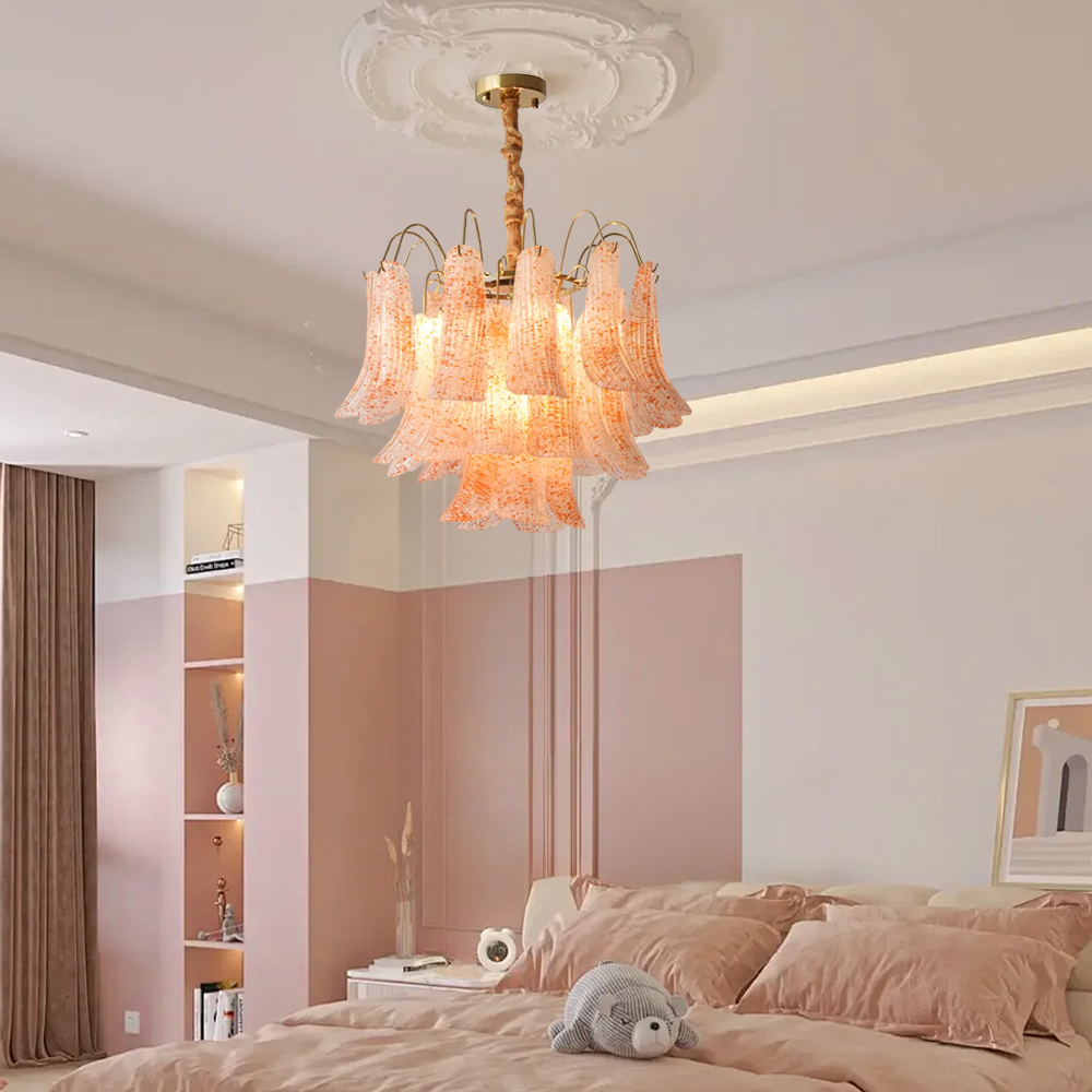French Multi-layer Crystal Pendant Light Vintage Colorful Living Room Bedroom Chandelier