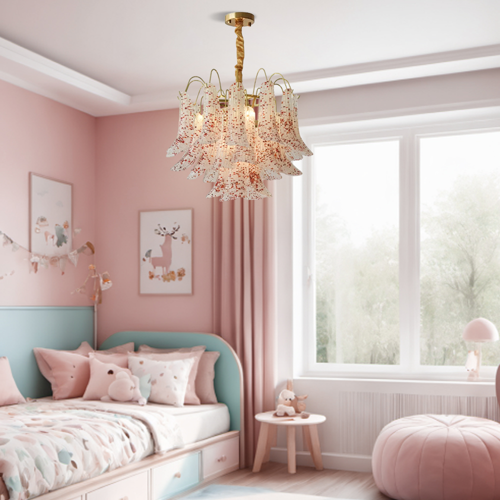 French Multi-layer Crystal Pendant Light Vintage Colorful Living Room Bedroom Chandelier