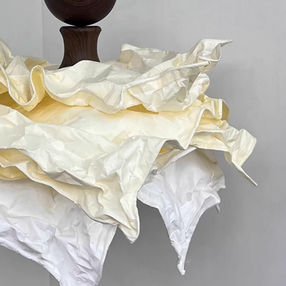 French Pleated Flower Shape Living Room Bedroom Pendant Light 50CM