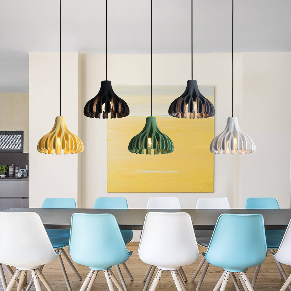 Nordic Corrugated Petal-shaped Colorful Small Pendant Light Bedroom Corridor Lamp