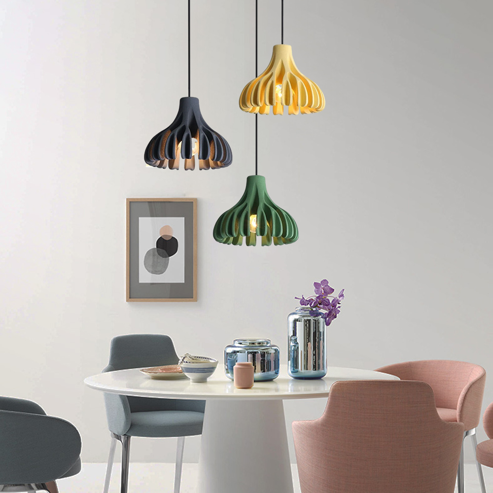 Nordic Corrugated Petal-shaped Colorful Small Pendant Light Bedroom Corridor Lamp
