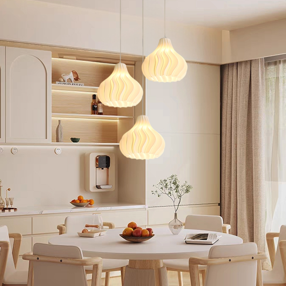 3 Head Cream Pendant Light Dining Room Bedroom Simple Small Chandelier