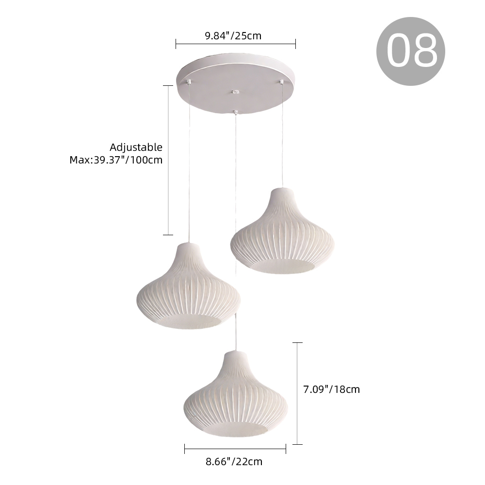 3 Head Cream Pendant Light Dining Room Bedroom Simple Small Chandelier