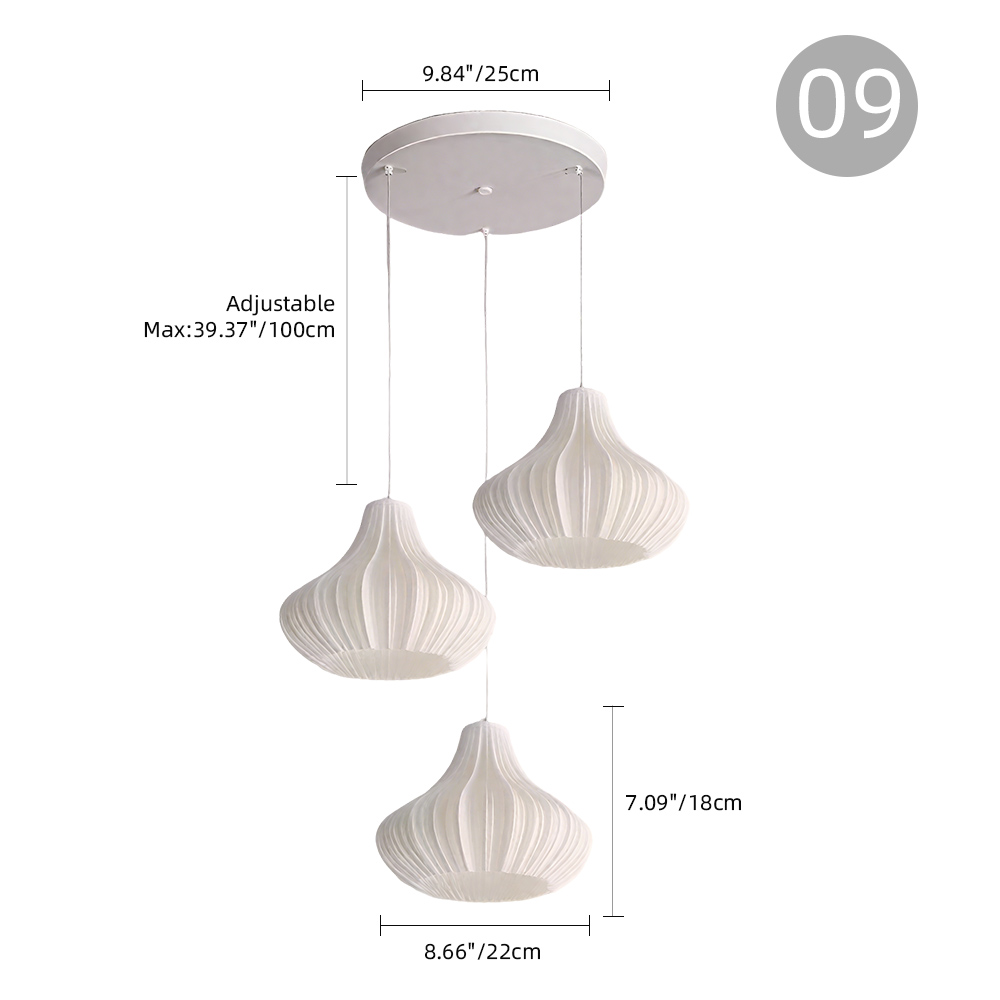 3 Head Cream Pendant Light Dining Room Bedroom Simple Small Chandelier