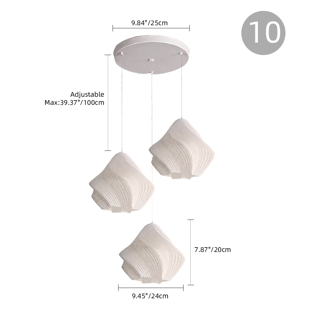 3 Head Cream Pendant Light Dining Room Bedroom Simple Small Chandelier