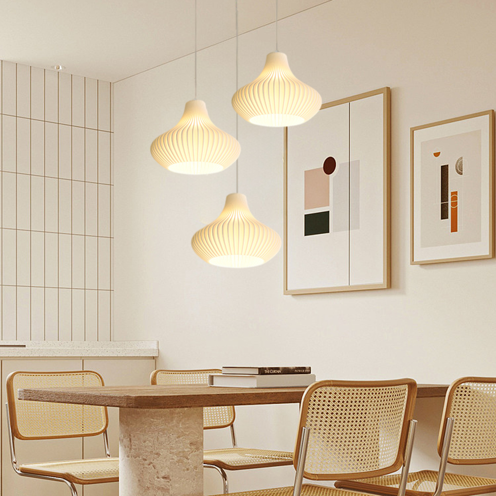 3 Head Cream Pendant Light Dining Room Bedroom Simple Small Chandelier