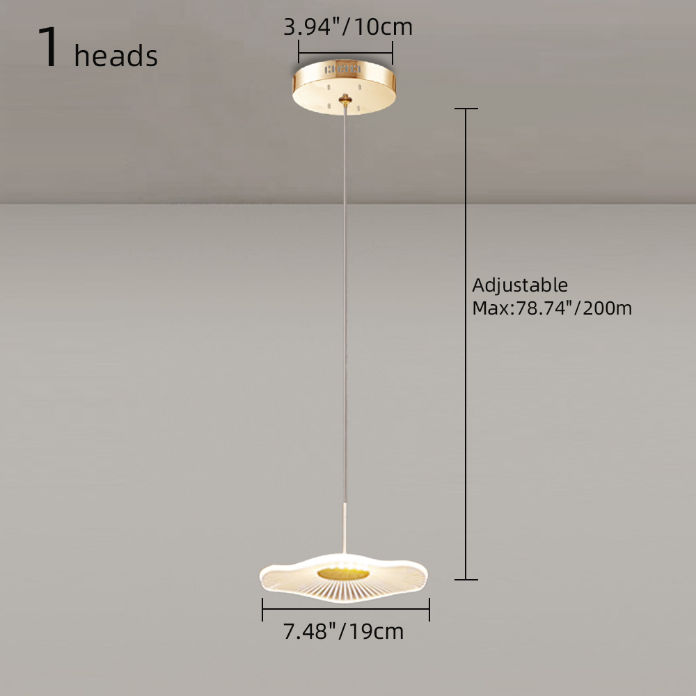 Modern Duplex Pendant Light Lotus Leaf Shaped Living Room Villa Staircase Chandelier