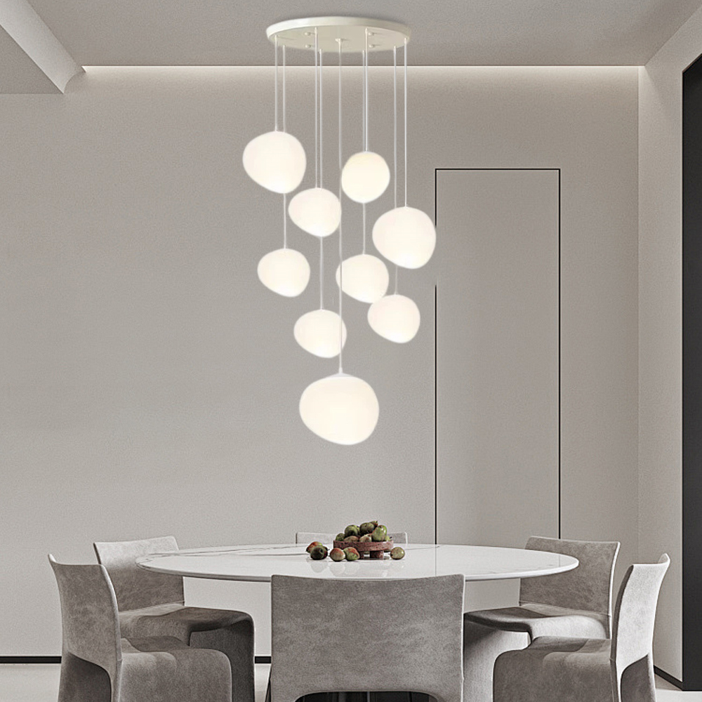 Italian Style Cobblestone Pendant Light Loft Living Room Duplex Staircase Light