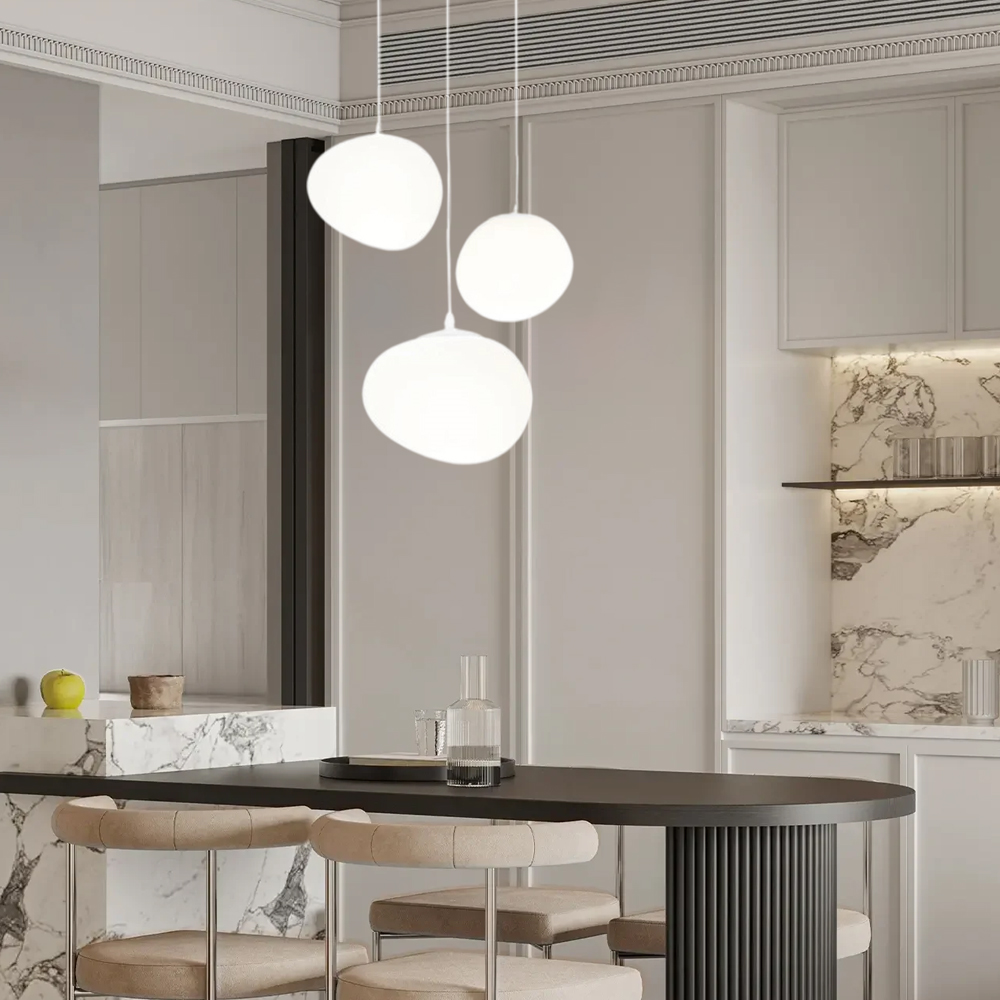 Italian Style Cobblestone Pendant Light Loft Living Room Duplex Staircase Light