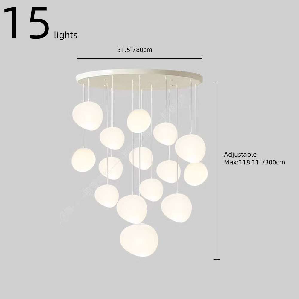 Italian Style Cobblestone Pendant Light Loft Living Room Duplex Staircase Light