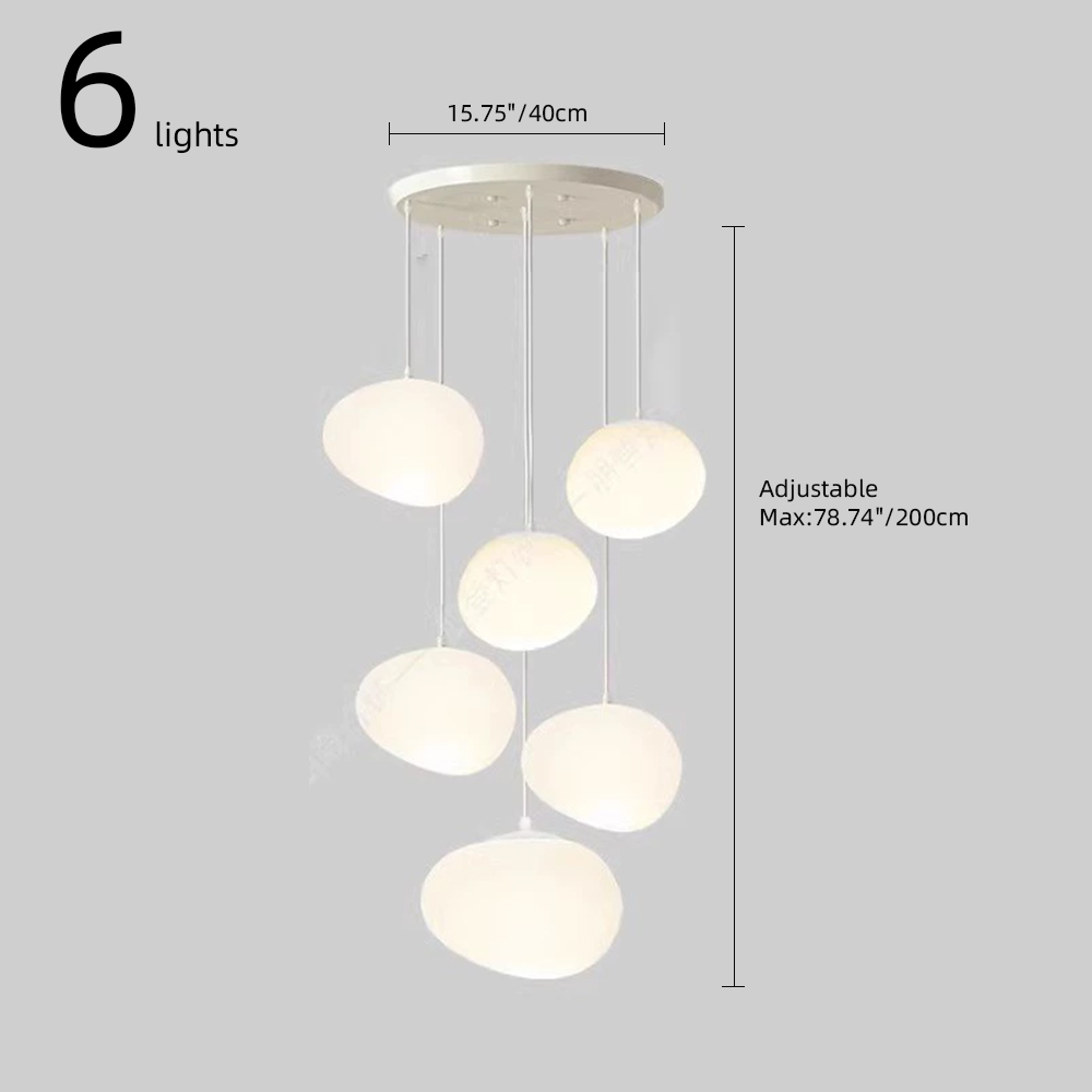 Italian Style Cobblestone Pendant Light Loft Living Room Duplex Staircase Light