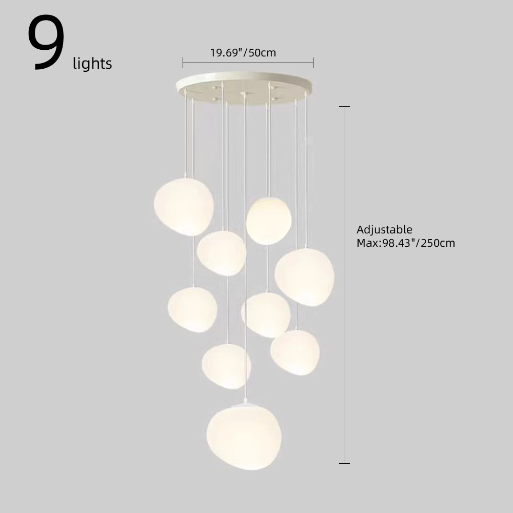 Italian Style Cobblestone Pendant Light Loft Living Room Duplex Staircase Light