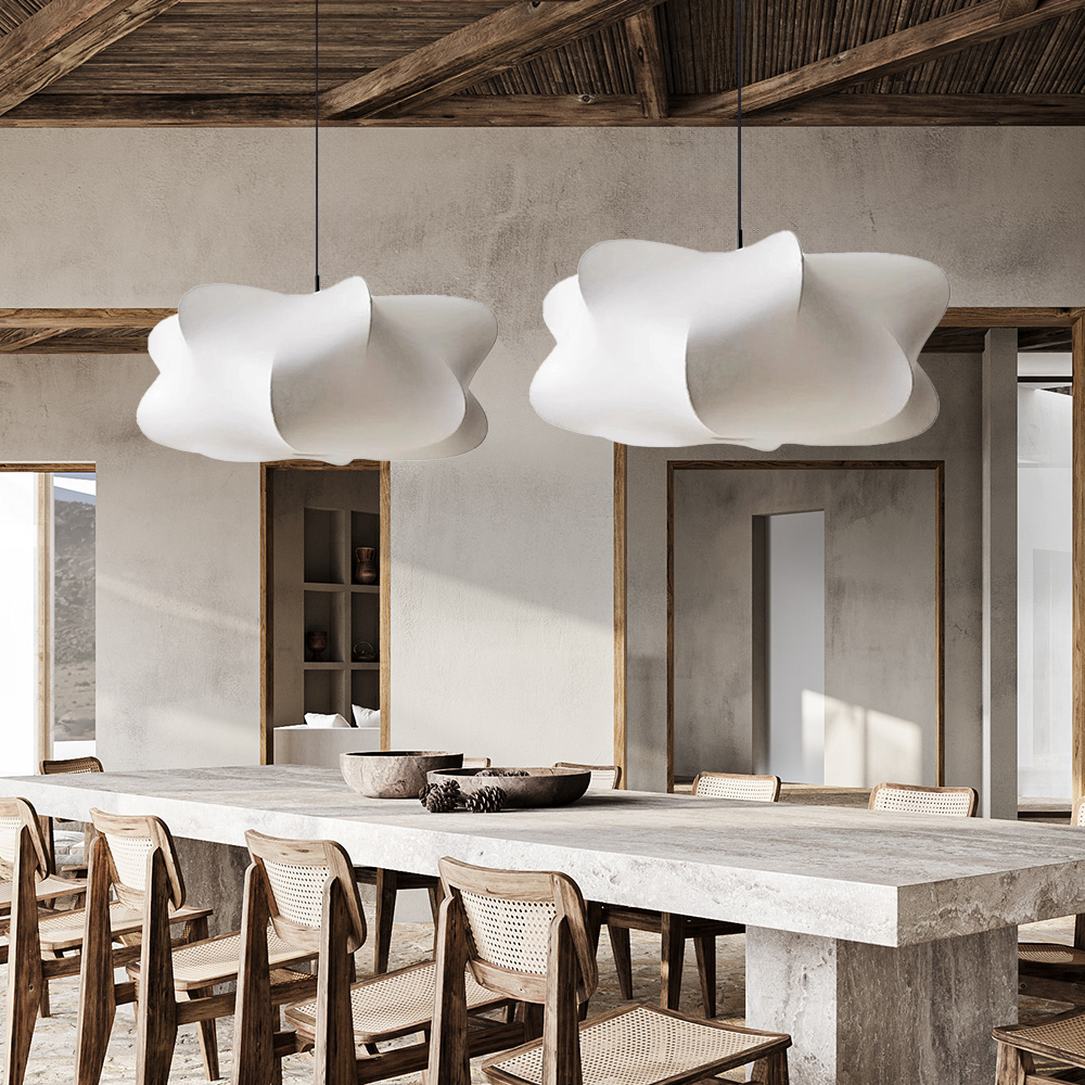 Japanese Style Propeller Fabric Pendant Light Living Room Bedroom Lampshade