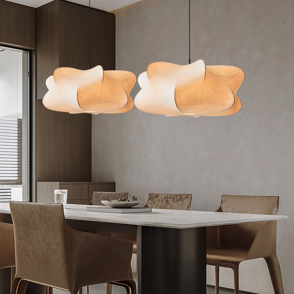 Japanese Style Propeller Fabric Pendant Light Living Room Bedroom Lampshade