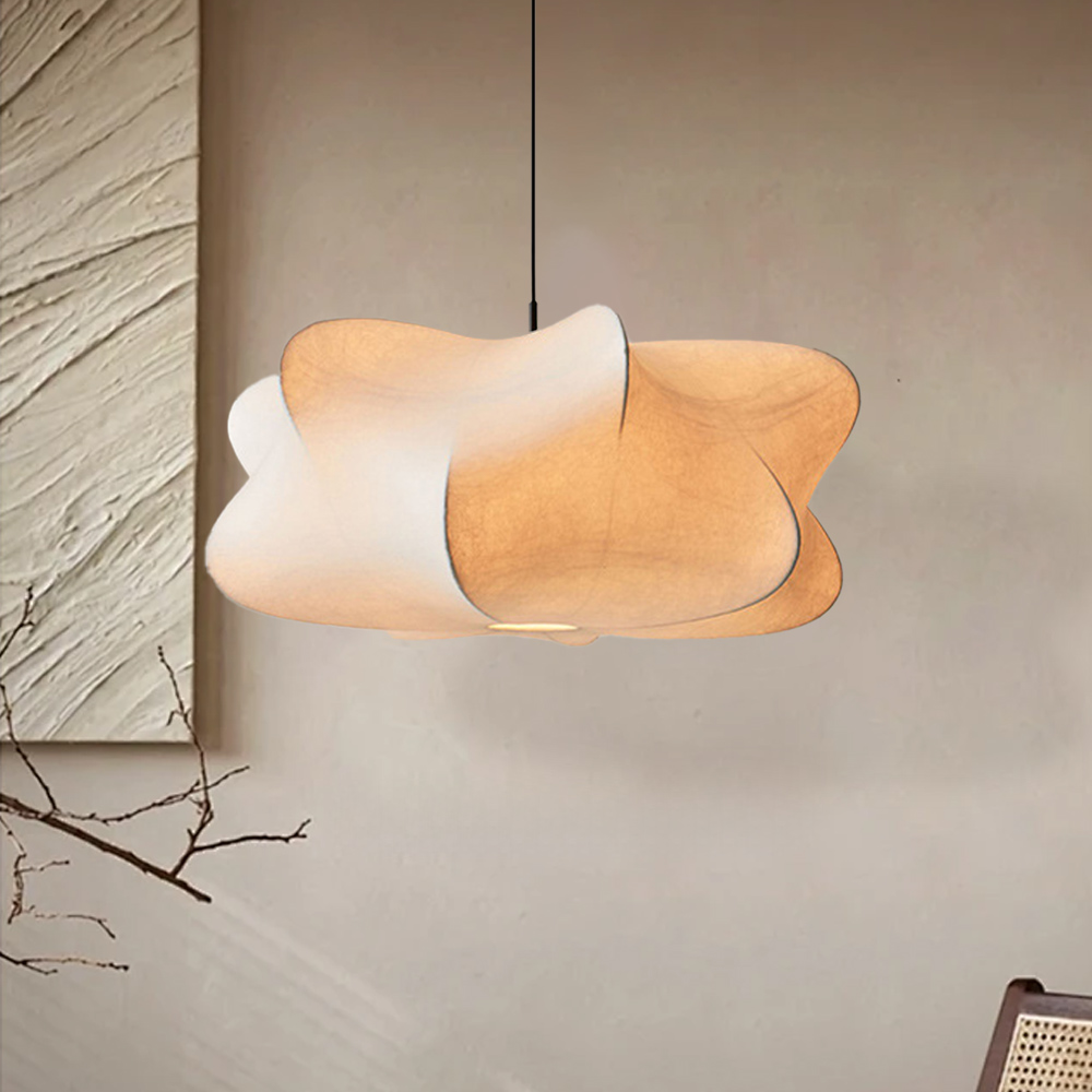 Japanese Style Propeller Fabric Pendant Light Living Room Bedroom Lampshade