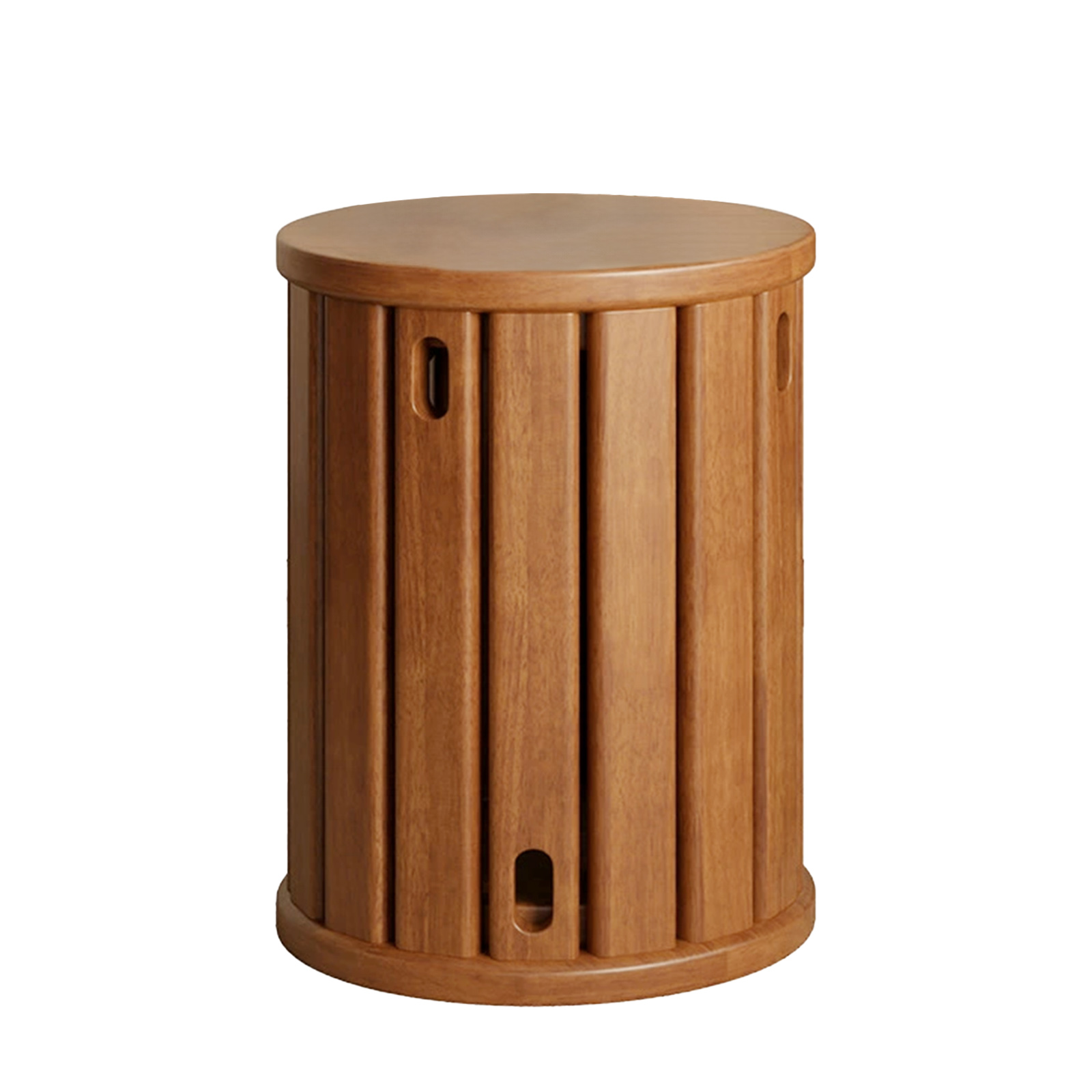 Japanese Solid Wood Folding Stool Living Room Tea Table Round Stool 2 In 1