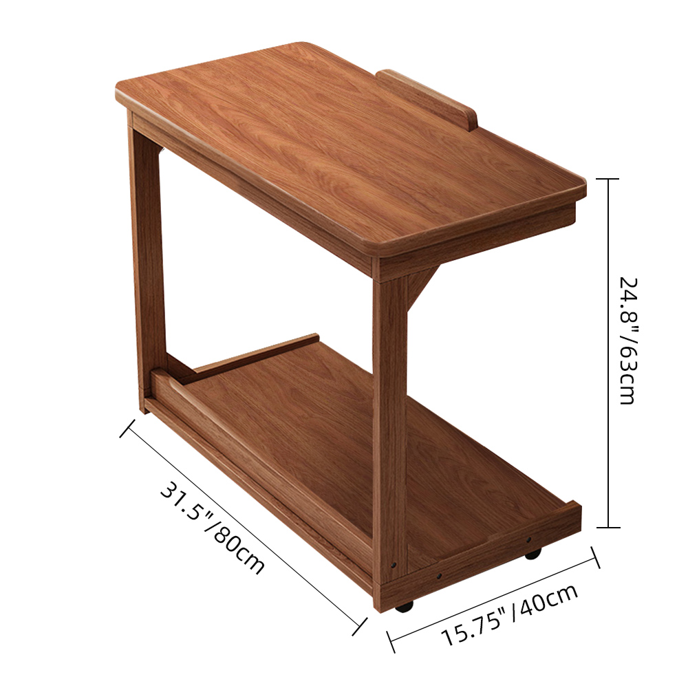 Removable Flip Solid Wood Side Table Living Room Bedside Sofa Notebook Table