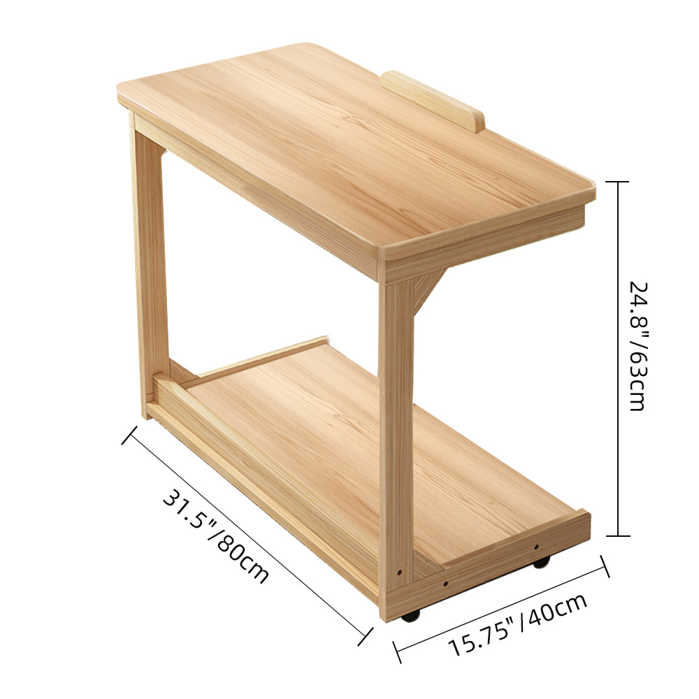 Removable Flip Solid Wood Side Table Living Room Bedside Sofa Notebook Table