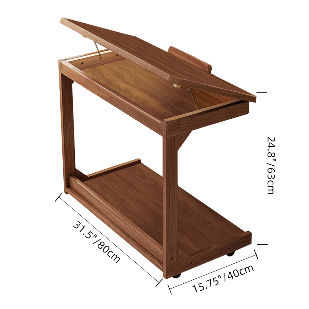 Removable Flip Solid Wood Side Table Living Room Bedside Sofa Notebook Table