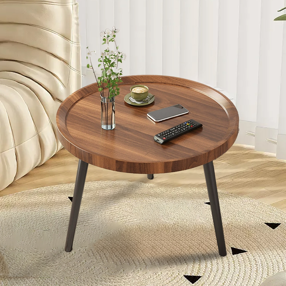 Nordic Simple Double Layer Round Table Small Coffee Table Living Room Side Table