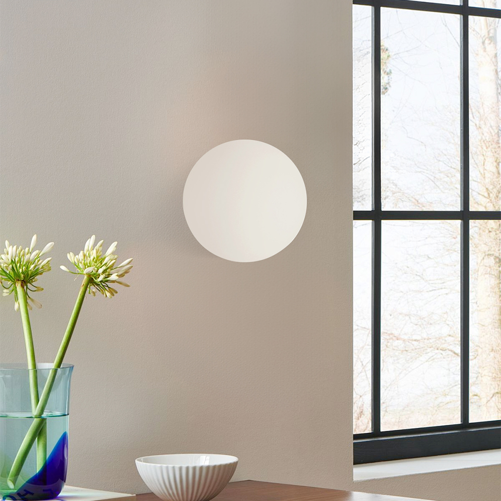 Nordic Round Glass Wall Lamp Bedroom Bedside Corridor Lamp