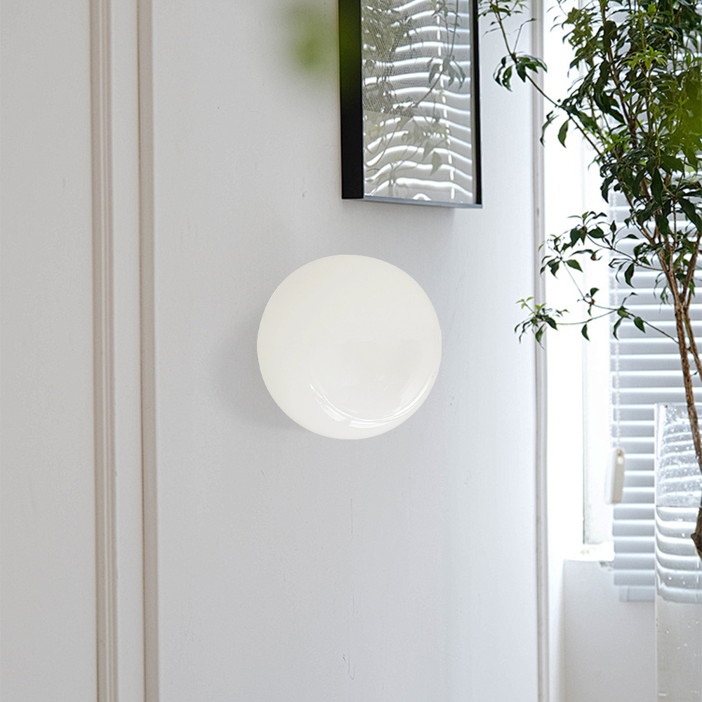 Nordic Round Glass Wall Lamp Bedroom Bedside Corridor Lamp