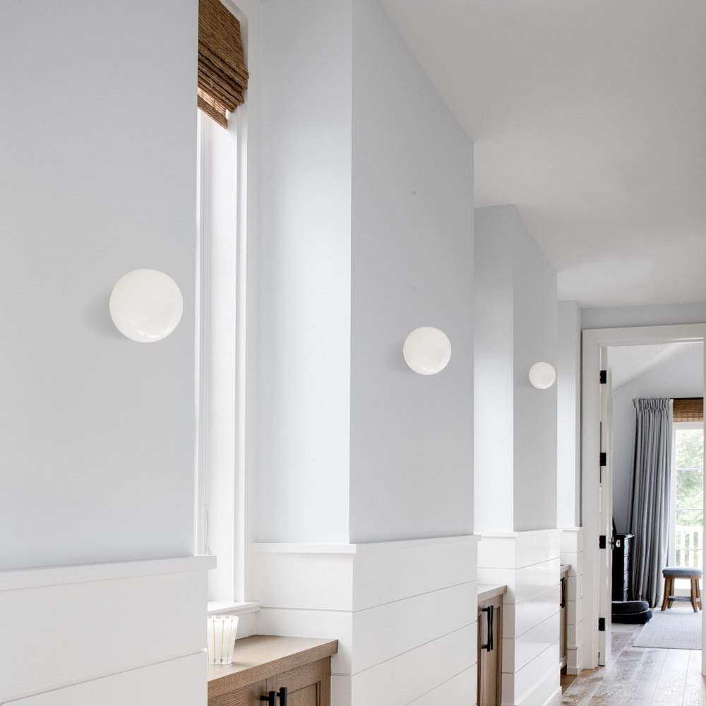 Nordic Round Glass Wall Lamp Bedroom Bedside Corridor Lamp