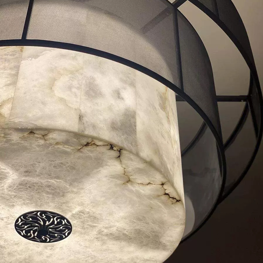 Vintage Black Double Layer Pendant Light Living Room Chandelier