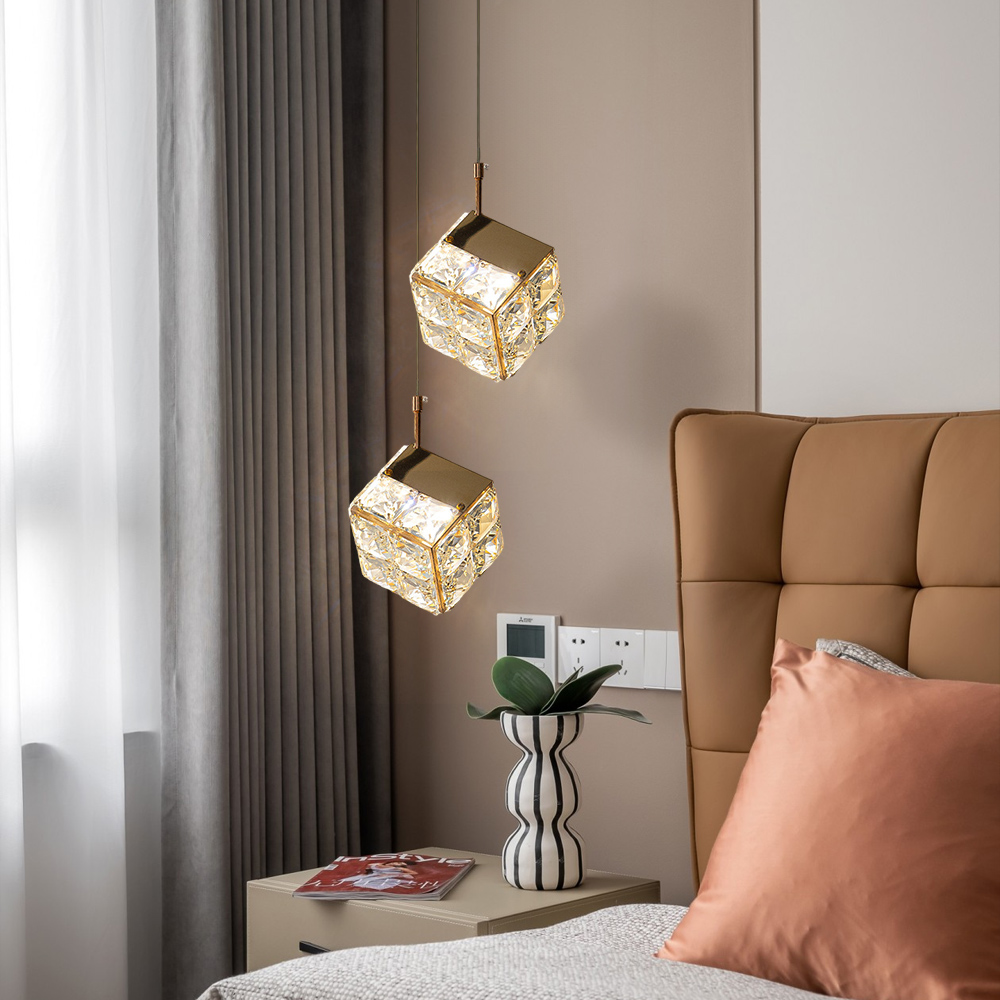 French Crystal Small Pendant Light Bedroom Dandelion Dining Table Chandelier