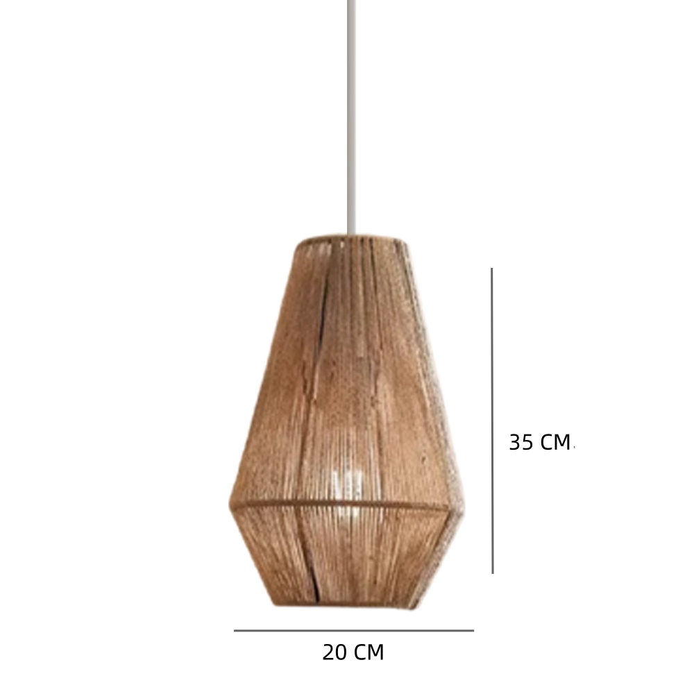 Japanese Style Hand-wove Hemp Rope Pendant Light Dining Room Lampshade