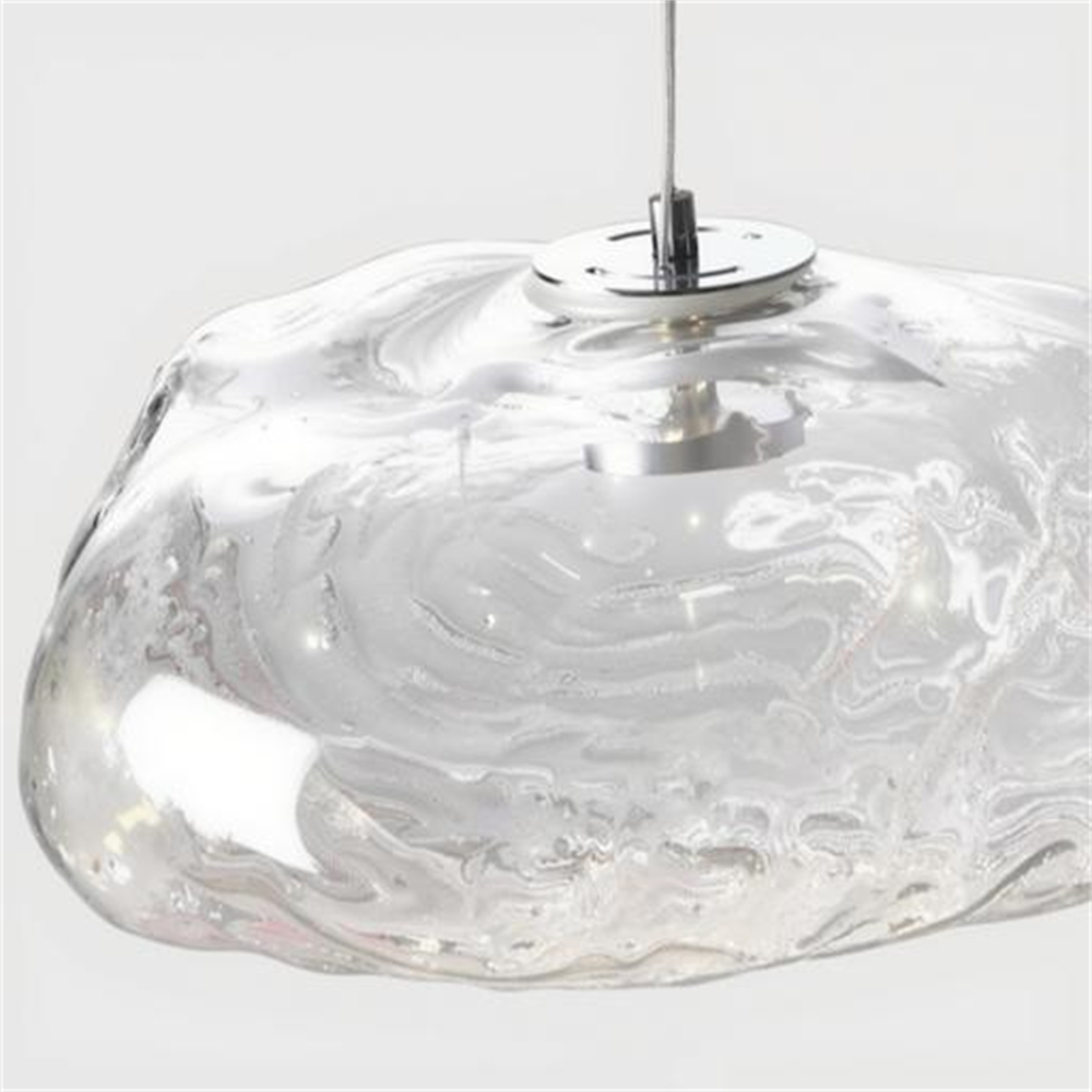 Duplex Staircase Living Room Hotel Glass Cloud Shape Pendant Light