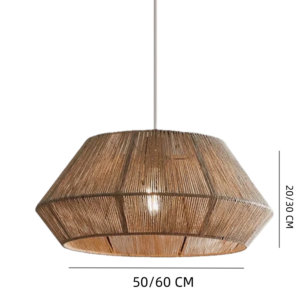 Japanese Style Hand-wove Hemp Rope Pendant Light Dining Room Lampshade
