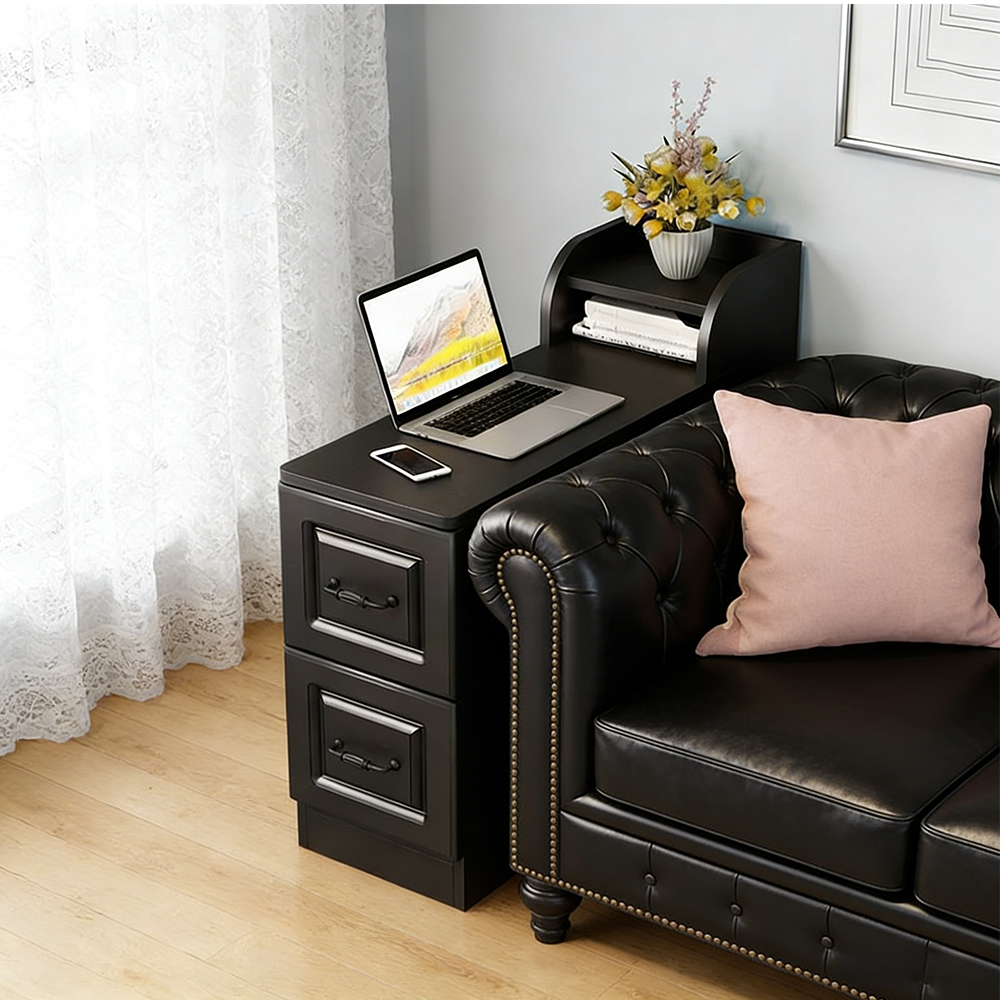 Living Room Sofa Side Storage Cabinet with Drawers End Table