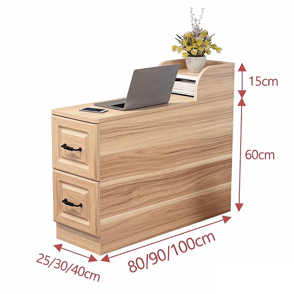 Living Room Sofa Side Storage Cabinet with Drawers End Table