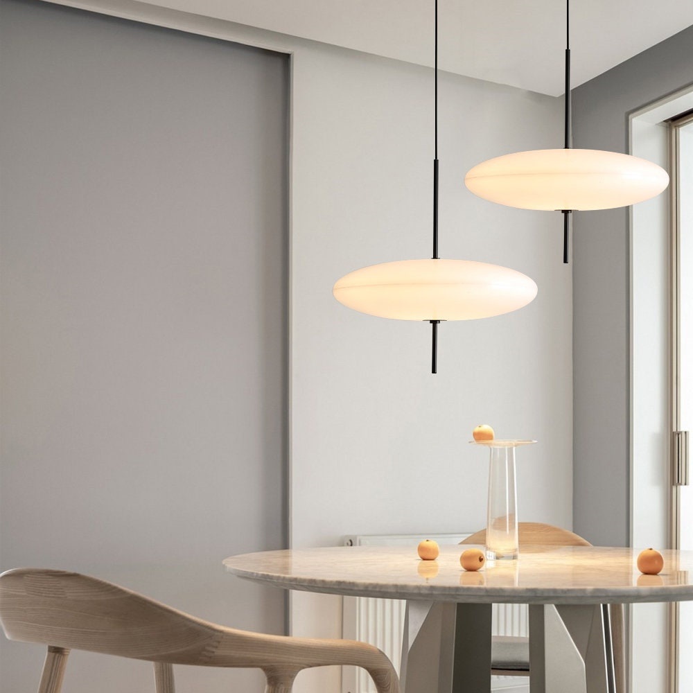 Nordic Simple Dining Room Pendant Light Bedroom Lamp Flying Saucer Decorative Lampshade