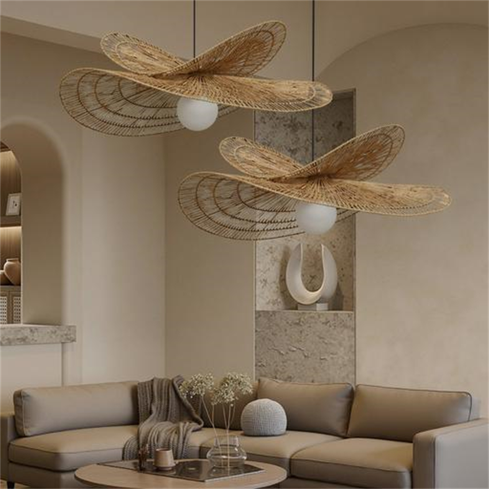 Wabi-sabi Double Tier Hemp Rope Pendant Light