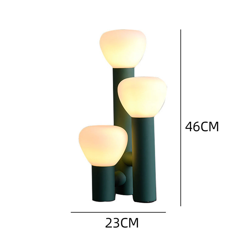 Minimalist Style 3-Light Red/Green/White Table Lamp
