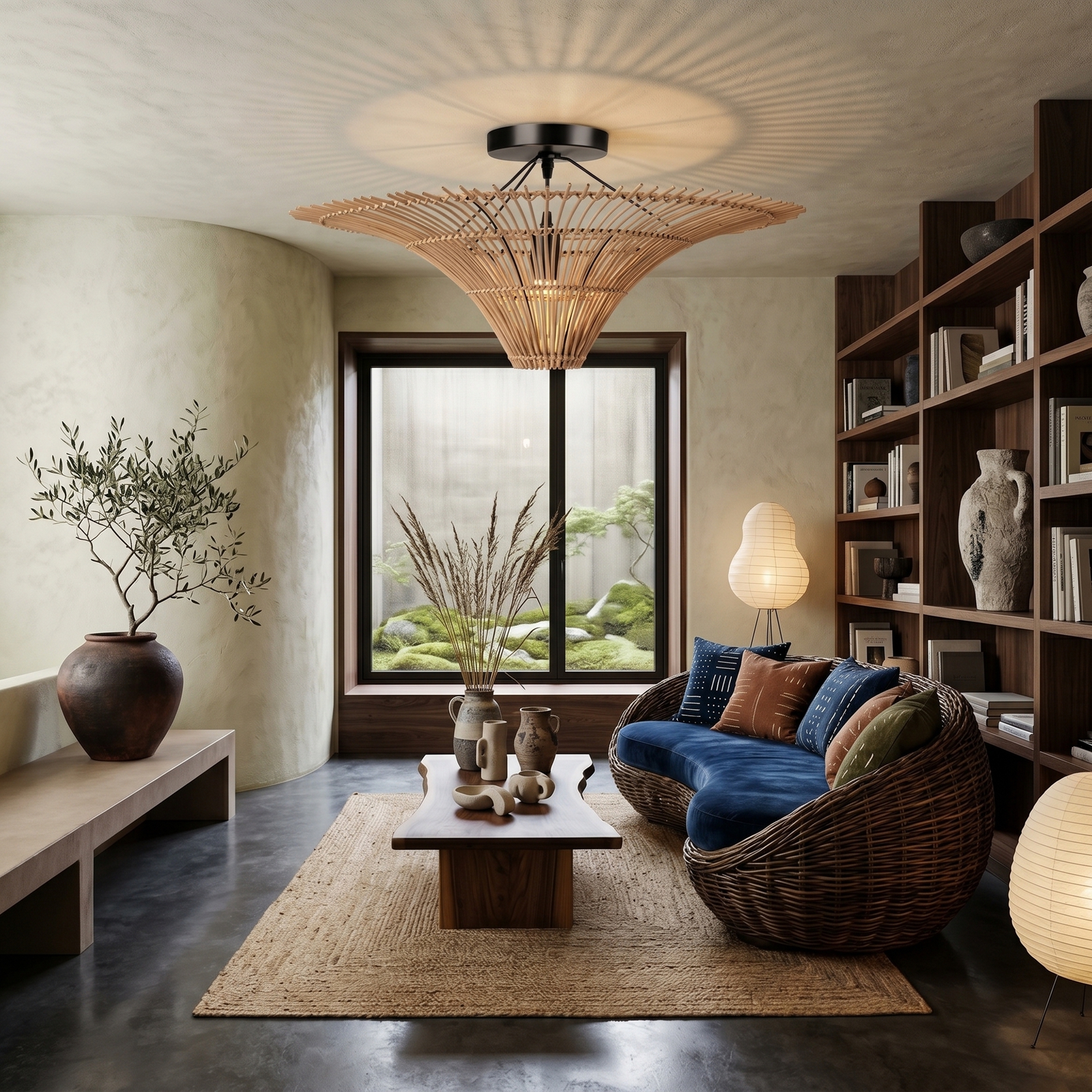 Large Modern Rattan Pendant Light Ceiling Lampshade 80CM