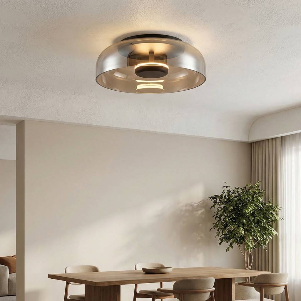 Bowl LED Flushmount Ceiling Lamp Modern Glass Entryway Flush-Mount Light Fixture