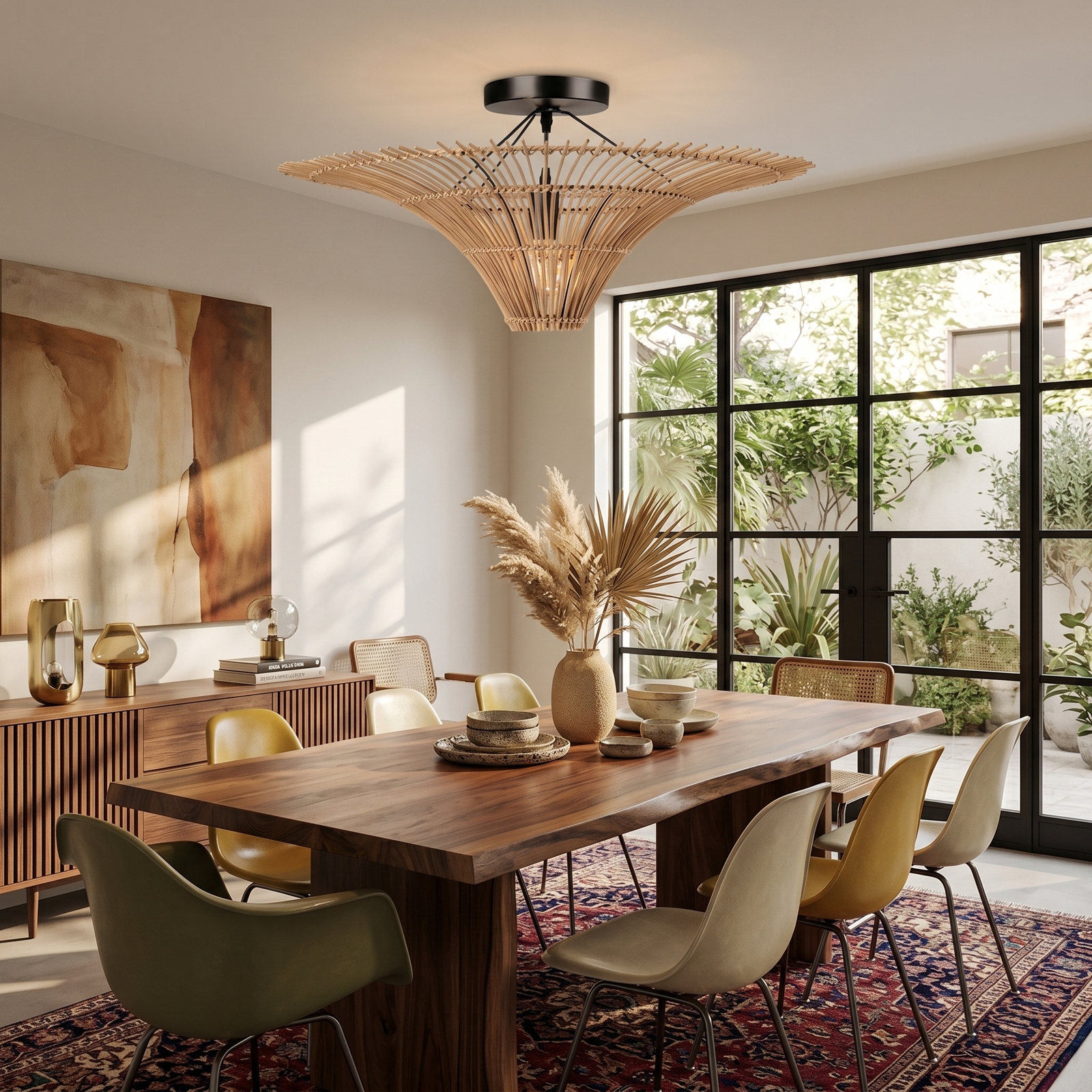 Large Modern Rattan Pendant Light Ceiling Lampshade 80CM