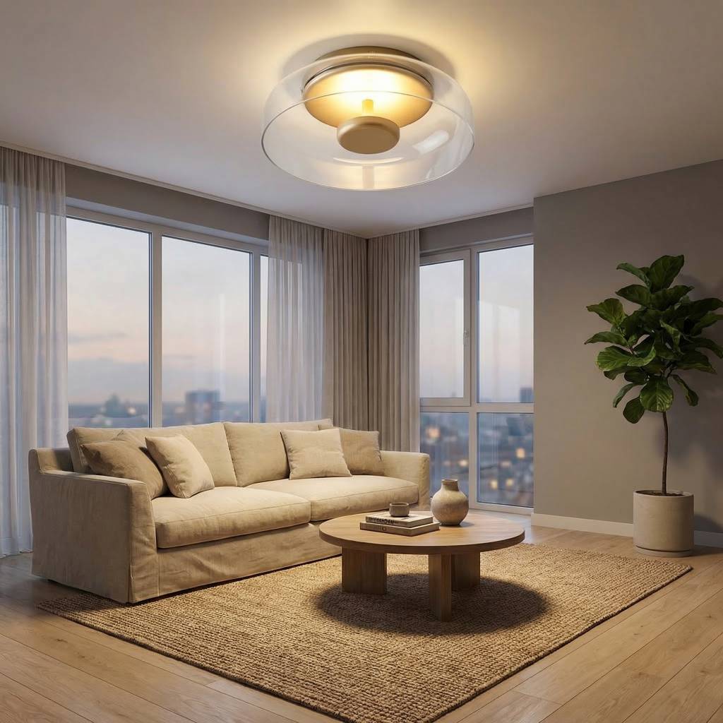 Bowl LED Flushmount Ceiling Lamp Modern Glass Entryway Flush-Mount Light Fixture